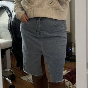 Denim Blue Women's Split Skirt